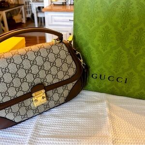 Monogram Brown and Cream Shoulder Bag